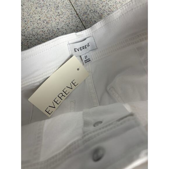NWT Evereve Women’s Ever Short With Exposed Buttons White Size 27 - Picture 7 of 8
